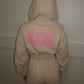 Catch flights Beige zip up hoodie