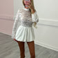 White lace puff dress