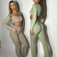 GYM GIRL ERA EXCLUSIVE Olive Sculpt flared trousers