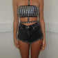 Black rhinestone top