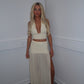 Ivory top and split skirt set