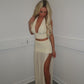 Ivory top and split skirt set