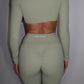 GYM GIRL ERA EXCLUSIVE Olive Sculpt flared trousers