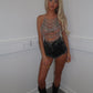 Silver metal chain top