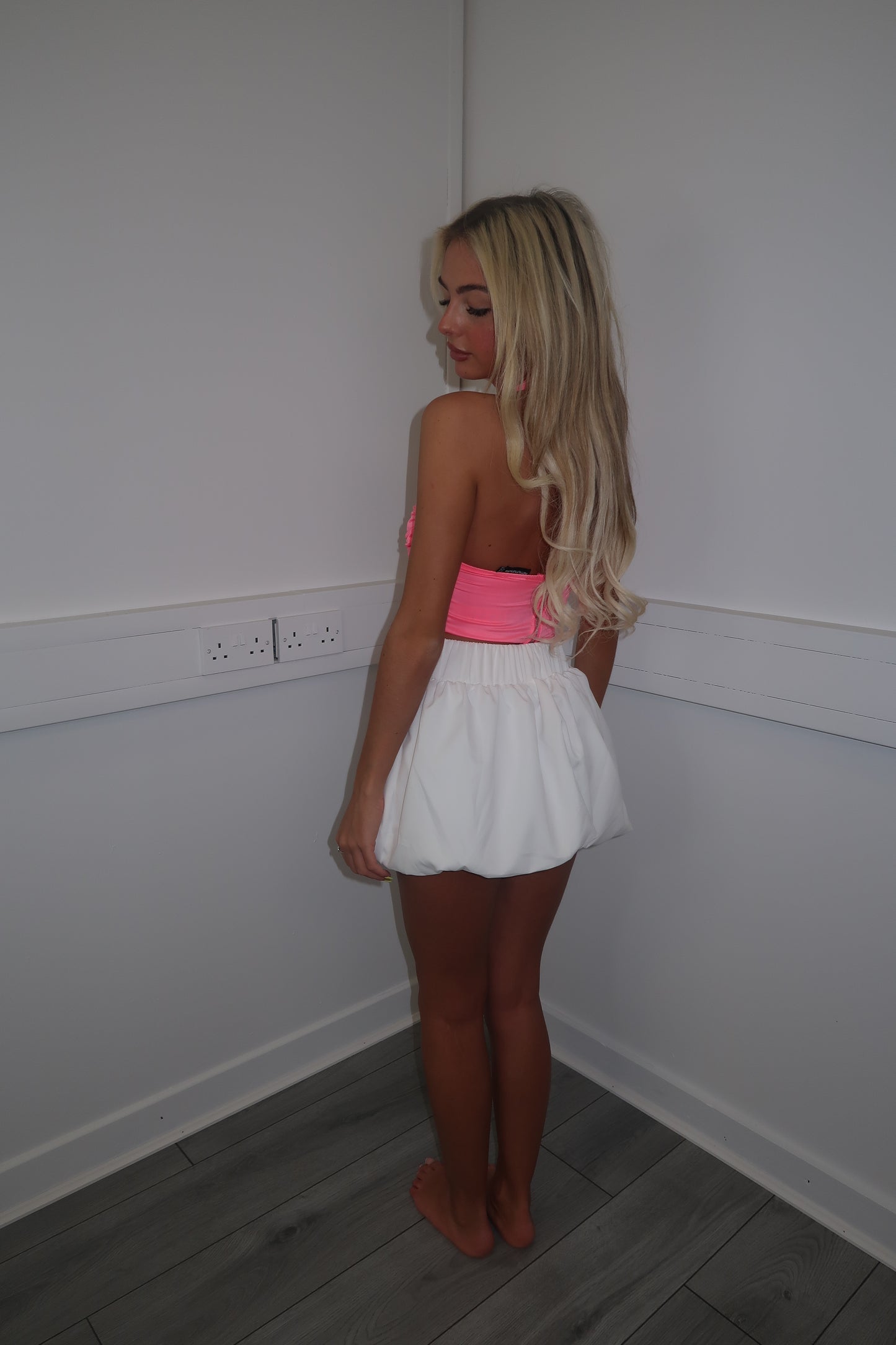 White puff skirt