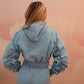 Blue ruched sleeve tracksuit