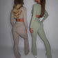 GYM GIRL ERA EXCLUSIVE Olive Sculpt flared trousers