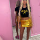 Pre-order Gold metallic ruched skirt