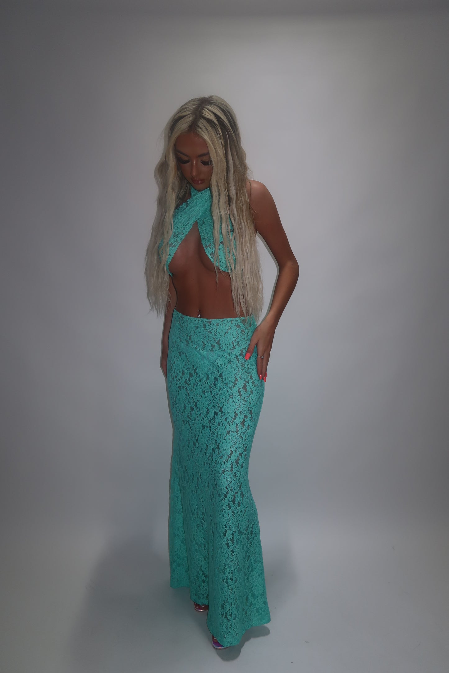 LIMITED EDITION HAND MADE AND DESIGNED IN HOUSE: ‘Ariel’ multi-way top and maxi skirt co-odd