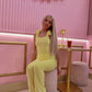 Lemon ruffle lounge wear set