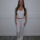 Sculpt light grey marl fold over waist trousers Set