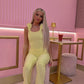 Lemon ruffle lounge wear set