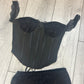 SAMPLE black lace corset co-ord