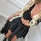 Black Embroidery bralet and high low skirt set