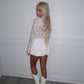 White lace puff dress