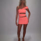 LIMITED EDITION HAND MADE AND DESIGNED IN HOUSE: ‘Aries’ coral cut out dress