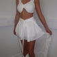 White Embroidery bralet and high low skirt set