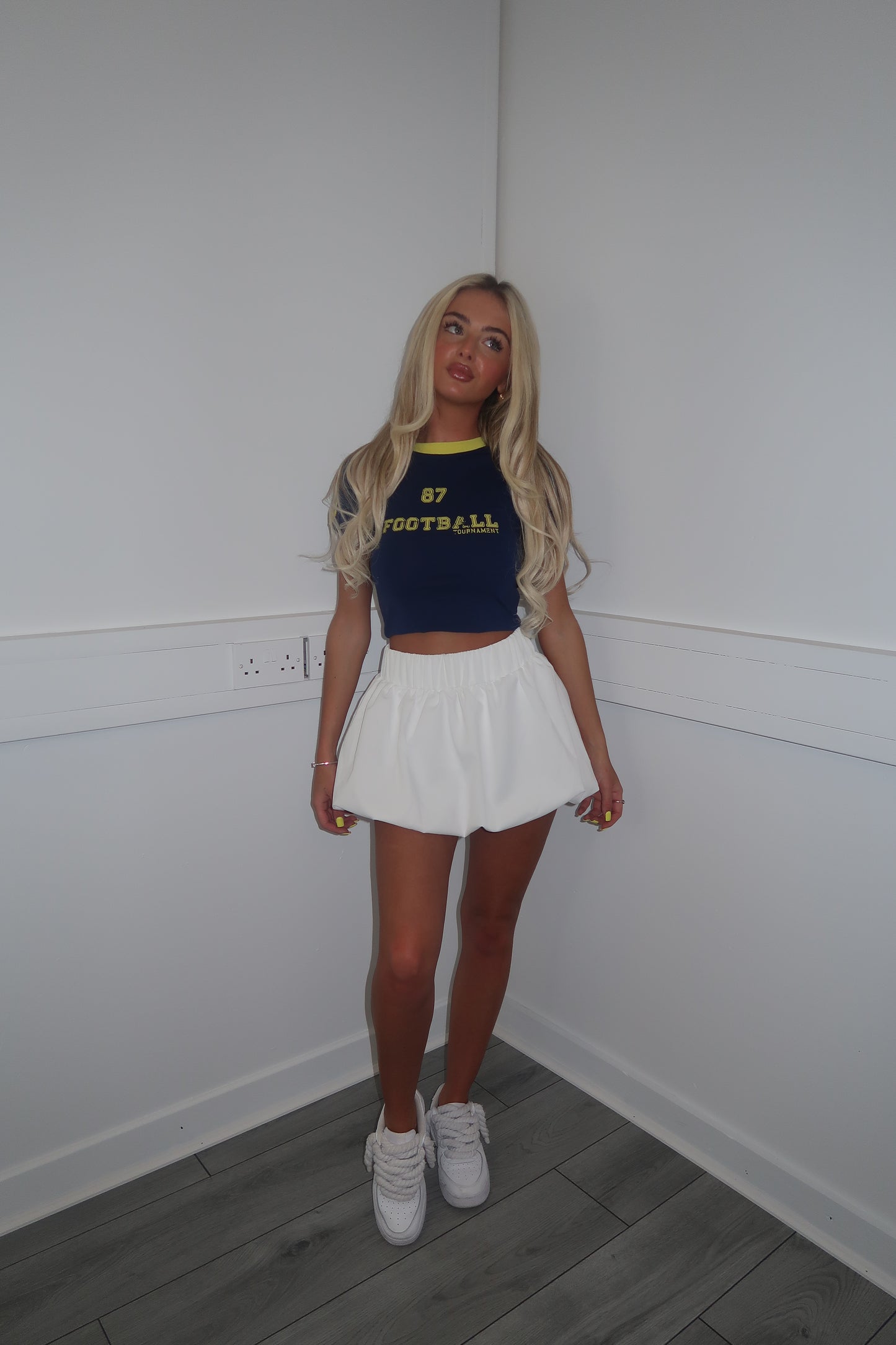 White puff skirt