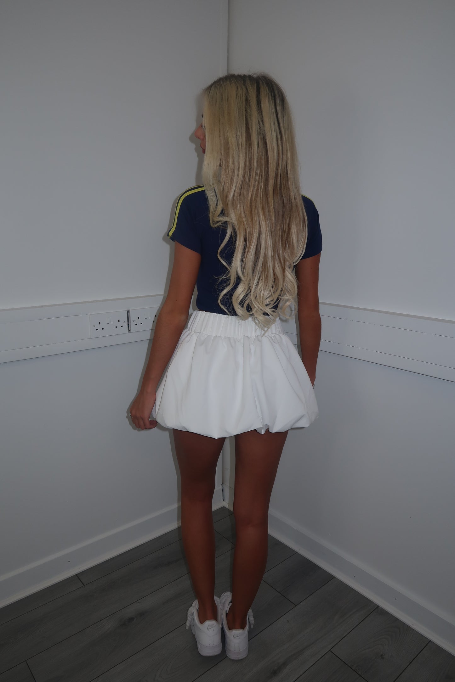 White puff skirt