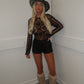 Black crochet playsuit