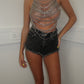 Silver metal chain top