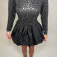 Long sleeve sequin bubble dress