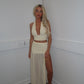 Ivory top and split skirt set