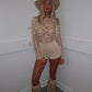 Beige crochet playsuit