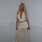 Ivory top and split skirt set