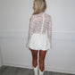 White lace puff dress