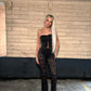 Black Lace tie front jumpsuit