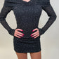 Lurex embellished Bardot mini dress