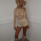 Beige crochet playsuit