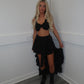 Black Embroidery bralet and high low skirt set