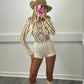 Beige crochet playsuit