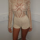 Beige crochet playsuit