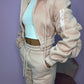 Blush pink ruched sleeve tracksuit