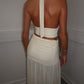 Ivory top and split skirt set