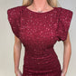 Burgundy Sequin tie back mini dress