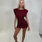 Burgundy Sequin tie back mini dress