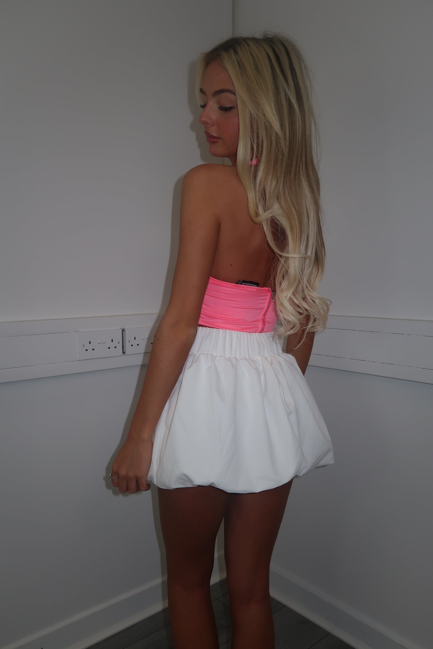 White puff skirt