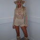 Beige crochet playsuit