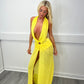 Yellow plunge dress