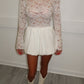 White lace puff dress