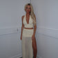 Ivory top and split skirt set