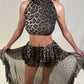 LIMITED EDITION HANDMADE & DESIGNED IN HOUSE: leopard print chiffon maxi skirt set