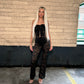 Black Lace tie front jumpsuit