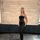 Black Lace tie front jumpsuit