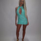 LIMITED EDITION HAND MADE AND DESIGNED IN HOUSE: ‘Aura’ blue lace dress