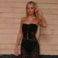 Black Lace tie front jumpsuit